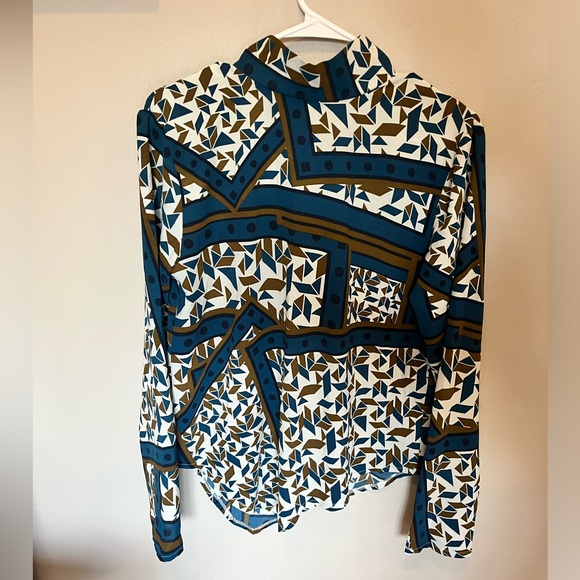 ZARA SCARF PRINT FLUID TOP - Picture 1 of 8